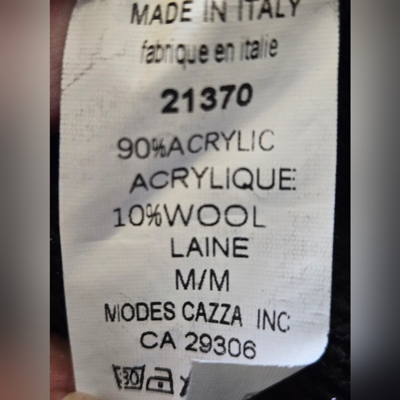 VITA VITALE ITALY Black V-Neck Wool Blend Knit Sweater With White Paint Splatter - Picture 10 of 12